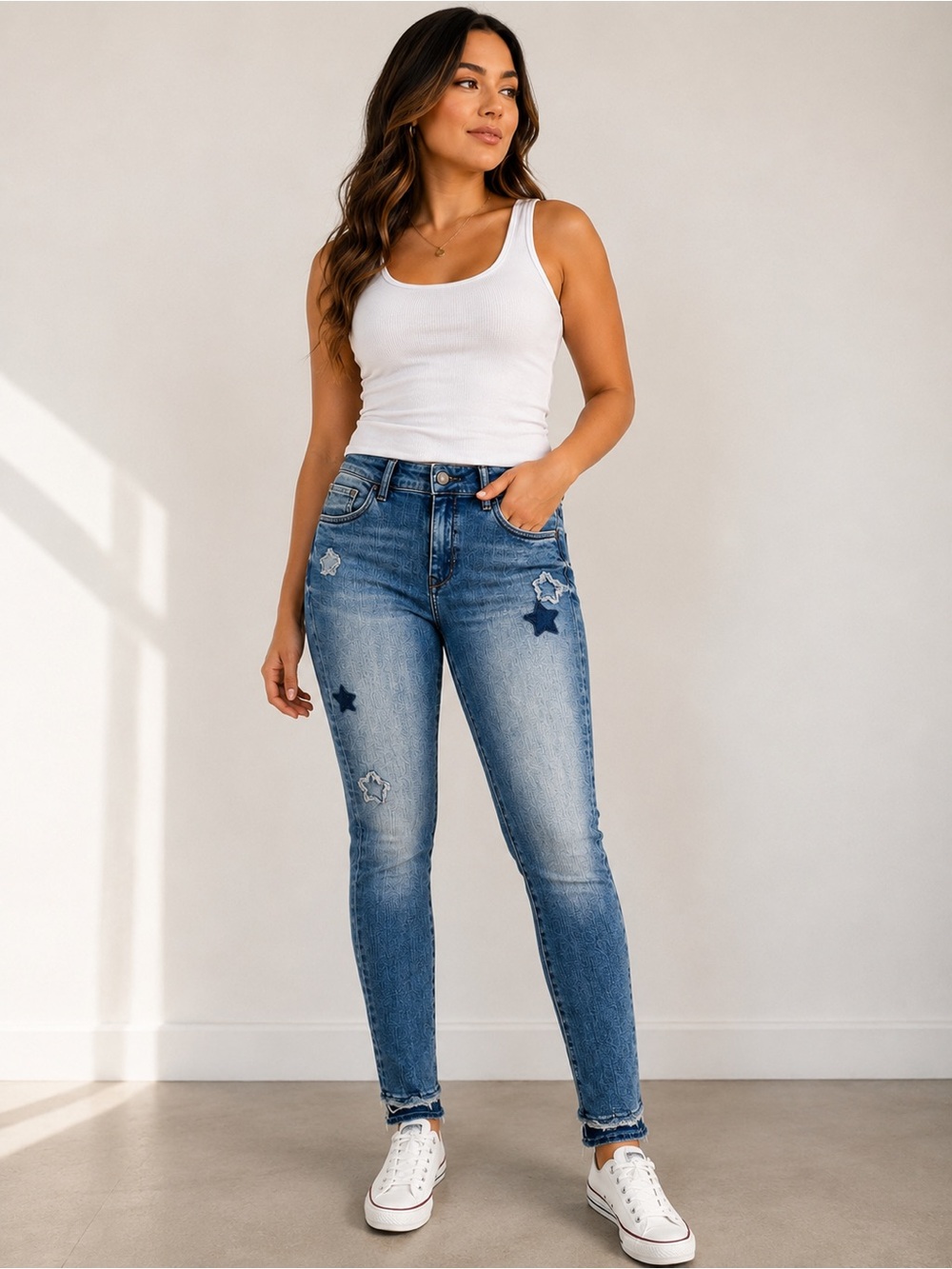 Mavi Adriana Super Skinny Jeans Women Size 27 Blue Distressed Mid Rise Stretch